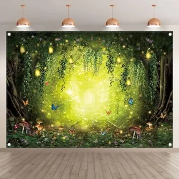 YCUCUEI Spring Enchanted Forest Backdrop for Celebrations