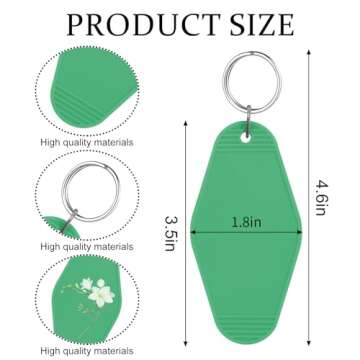 LOTMER 40 PCS Hotel Keychain Blanks for DIY Projects in 20 Colors