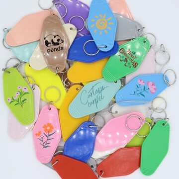 LOTMER 40 PCS Hotel Keychain Blanks for Creative Gifts