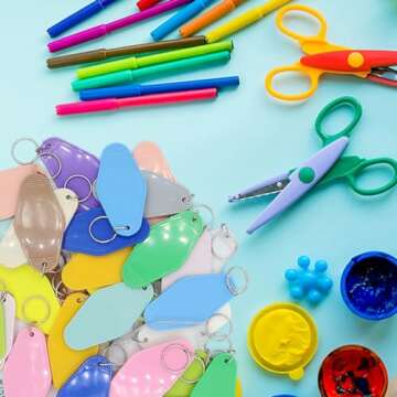 LOTMER 40 PCS Hotel Keychain Blanks for Creative Gifts