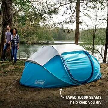 Coleman Pop-Up Instant Tent, 2/4 Person Tent Sets Up in 10 Seconds, Portable & Lightweight Tent with Adjustable Rainfly