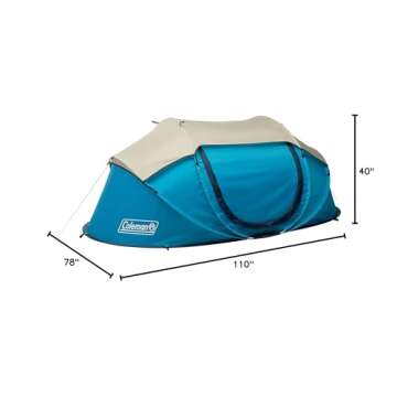 Coleman Pop-Up Instant Tent, 2/4 Person Tent Sets Up in 10 Seconds, Portable & Lightweight Tent with Adjustable Rainfly