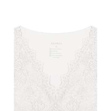 REORIA Womens Summer Tops Sexy V-Neck Sleeveless Double Lined Fashion Going Out Y2K Tank Tops Trendy Lace Slimming Crop Tops for Teen Girls White Small