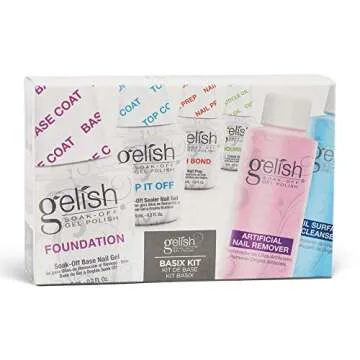 Gelish MINI Complete Basix Kit - Gel Nail Polish Prep Essentials Starter Kit with Foundation, pH Bond, Top It Off, Nourish, Artificial Nail Remover & Cleanser.