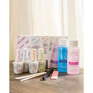 Gelish MINI Complete Basix Kit - Gel Nail Polish Prep Essentials Starter Kit with Foundation, pH Bond, Top It Off, Nourish, Artificial Nail Remover & Cleanser.