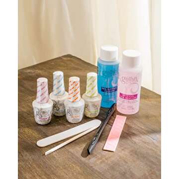 Gelish MINI Complete Basix Kit - Gel Nail Polish Prep Essentials Starter Kit with Foundation, pH Bond, Top It Off, Nourish, Artificial Nail Remover & Cleanser.