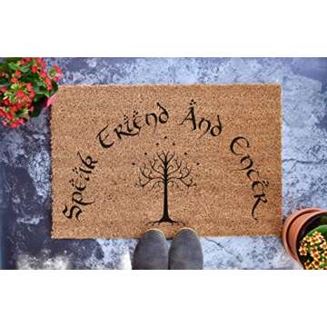 Speak Friend And Enter - Lord of the Rings Personalized Doormat - Ideal Wedding & Housewarming Gift