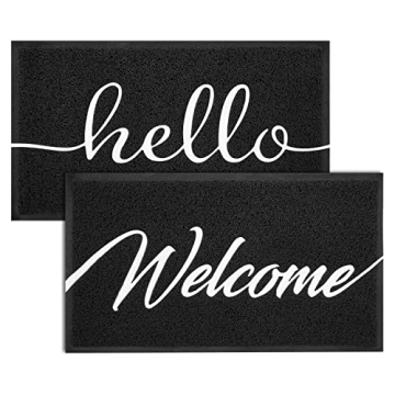 EARTHALL Door Mat Outdoor Indoor Hello Doormat, 30"x17.5", Durable Floor Mat Non Slip Rug Ultra Abso...