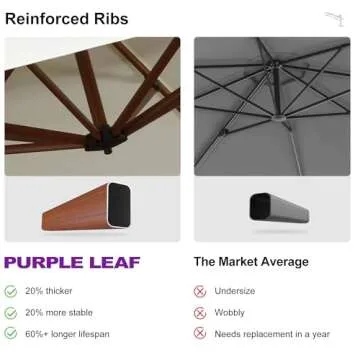 Quality PURPLE LEAF 9ft Cantilever Patio Umbrella