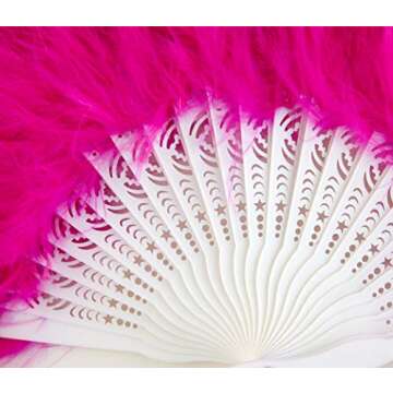 BABEYOND Marabou Feather Fan 20s Vintage Folding Fan Flapper Hand Fan for Costume Dancing Show Tea P...