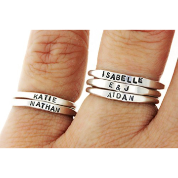 Personalized Teeny Tiny Sterling Silver Stacking Ring