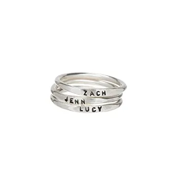 Personalized Teeny Tiny Sterling Silver Stacking Ring