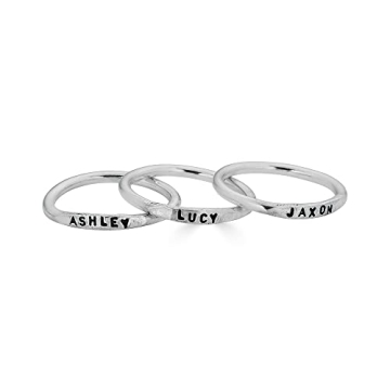 Personalized Teeny Tiny Sterling Silver Stacking Ring