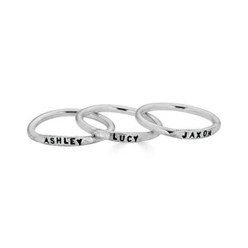 Personalized Teeny Tiny Sterling Silver Stacking Ring