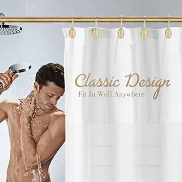iToplin Gold Shower Curtain Hooks, Heavy Duty & Rust Resistant