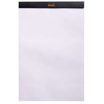 Rhodia Staplebound Notepads - Blank 80 Sheets - 8 1/4 x 12 1/2 in. - Black Cover