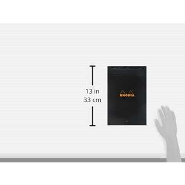Rhodia Staplebound Notepads - Blank 80 Sheets - 8 1/4 x 12 1/2 in. - Black Cover