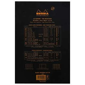 Rhodia Staplebound Notepads - Blank 80 Sheets - 8 1/4 x 12 1/2 in. - Black Cover