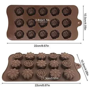 4 Pack Flower Shape Silicone Molds for Chocolate and More
