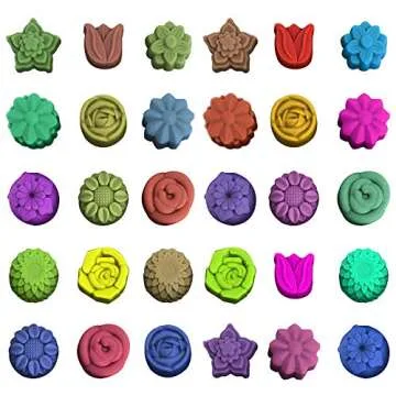 4 Pack Flower Shape Silicone Molds for Chocolate and More