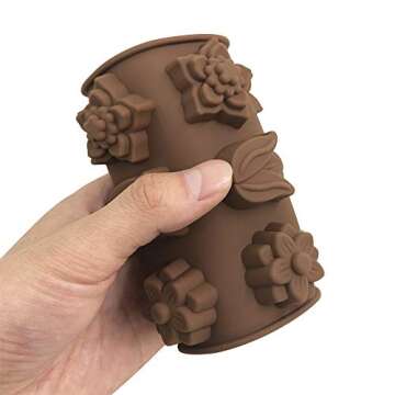 4 Pack Flower Shape Silicone Molds for Chocolate and More