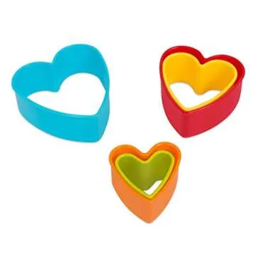 Internet’s Best Heart Cookie Cutter - Set of 5 Plastic Shapes - Valentines Day - Heart Shaped Biscuit Sandwich Fondant Cutter Set - Mini Small Medium Large Size - Multi Color - Kid Friendly