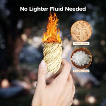 Fire Starter, Diivoo 50 pcs Charcoal Starters for Grill, Fire Pit, Fireplaces, Campfires, Tumbleweed...