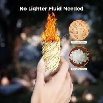 All-Natural Diivoo Fire Starters – 50 pcs Charcoal Starters for BBQ and Camping