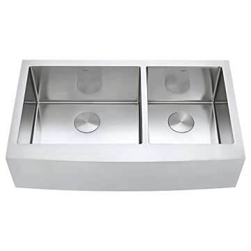 Premium ZUHNE 33-Inch Double Basin Farmhouse Sink with Accessories