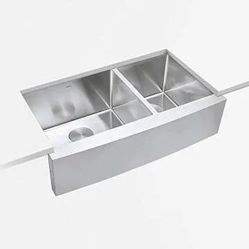 ZUHNE Farmhouse Sink 33-Inch Stainless Steel Double Basin