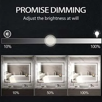 Butylux 36x28 inch LED Lighted Bathroom Mirror with Anti-Fog, Wall Mounted Vanity Mirror with Smart Touch Button, Memory Function, Adjustable Warm White/Natural/Daylight Lights(Horizontal/Vertical)