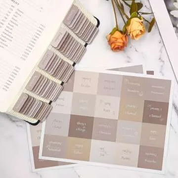 ZIEYOMI- Bible Tabs, Bible Study Journaling Supplies, Large Print Bible Tabs for Women and Men, 66 B...