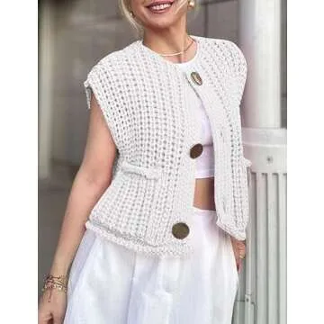 Chic AICHARMWA Women's Button Down Knit Vest