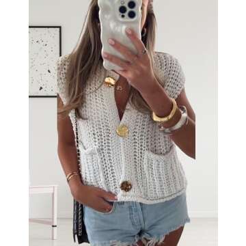 Chic AICHARMWA Women's Button Down Knit Vest