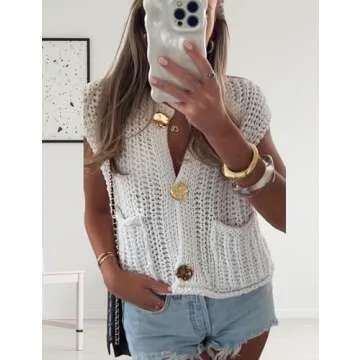 Chic AICHARMWA Women's Button Down Knit Vest