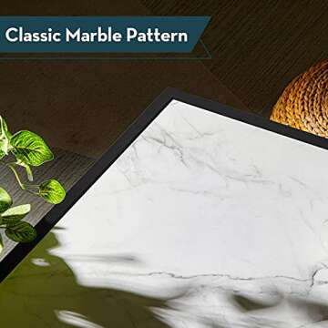 SAYGOER White Coffee Table,Small Square Coffee Table,Modern Center Table for Living Room Office 27.6 * 27.6 * 15.7 Inch, Easy Assembly, White Faux Marble Top