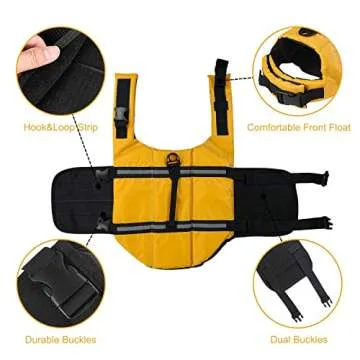 HAOCOO Dog Life Jacket Vest for Safe Swimming Fun
