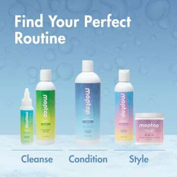 MopTop Daily Conditioner – Color Safe Hair Moisturizer to Restore Dry, Damaged Hair & Reduce Frizz, Sulfate & Paraben Free Hair Care for All Hair Types – Wavy, Curly, Coily (Bamboo, 8 oz)