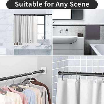 6 Pack Spring Tension Curtain Rod Adjustable Length for Kitchen, Bathroom, Cupboard, Wardrobe, Window, Bookshelf DIY Projects