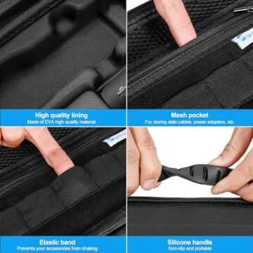 Skyreat Osmo Pocket 3 Case, Portable PU Storage Protective Bag for DJI Osmo Pocket 3 Creator Combo Accessories (Black)