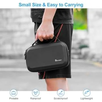 Skyreat Osmo Pocket 3 Case, Portable PU Storage Protective Bag for DJI Osmo Pocket 3 Creator Combo Accessories (Black)