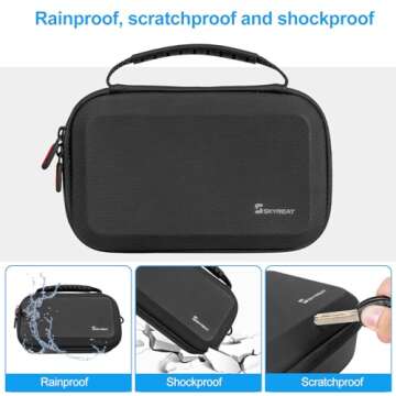 Skyreat Osmo Pocket 3 Case, Portable PU Storage Protective Bag for DJI Osmo Pocket 3 Creator Combo Accessories (Black)