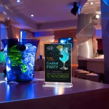 MaxGear Acrylic Sign Holder Table Card Display 4 X 6 inches Clear Sign Display Holder Plastic Table Menu Stand Double Sided Ad Picture Frame for Office, Home, Store, Restaurant, 6 Pack