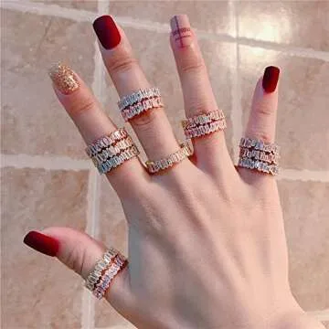 YOGEME Fashion Baguette Thin Band Ring - Stunning Style