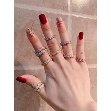 YOGEME Fashion Baguette Thin Band Ring - Stunning Style