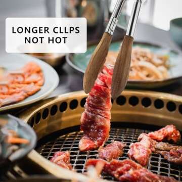 Wooden Kitchen Cooking Tongs Wooden Tongs 2-Piece Set (9-Inch/12-Inch Walnut) Wooden Kitchen Tongs Grilling and Salad Tossing