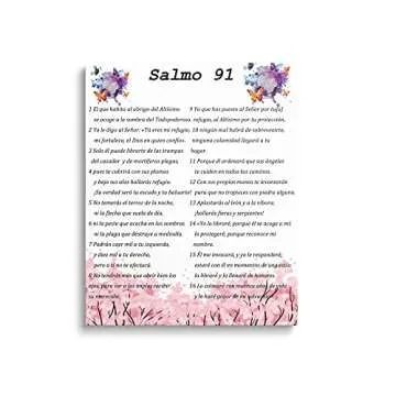 Salmo 91 En Español Para Pared, Psalm 91 Wall Art, Cuadros Cristianos Para Pared En Español, Christian Wall Decor In Spanish, Decoraciones Para Cuartos (16"x20", Salmo 91)