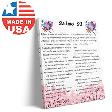 Salmo 91 En Español Para Pared, Psalm 91 Wall Art, Cuadros Cristianos Para Pared En Español, Christian Wall Decor In Spanish, Decoraciones Para Cuartos (16"x20", Salmo 91)