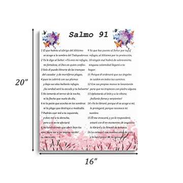 Salmo 91 En Español Para Pared, Psalm 91 Wall Art, Cuadros Cristianos Para Pared En Español, Christian Wall Decor In Spanish, Decoraciones Para Cuartos (16"x20", Salmo 91)