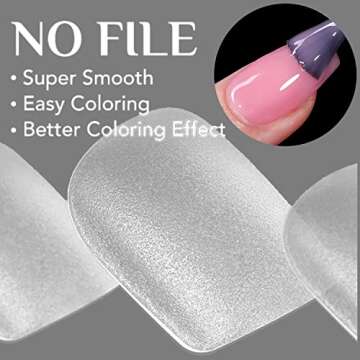 Short Coffin Nail Tips, BettyCora Upgraded Matte Soft Gel x Nail Tips Full Matte Nail Tip 300PCS 15 Size Pre Buff Full Cover False Fake Tips for Nail Extensions